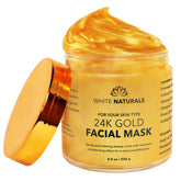 White Naturals 24K oro mascarilla: aplicación suave para ritual de spa en casa.