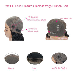 wighottie highlight ombre 4/27 cierre lace 5x5 hd, cabello virgen brasileño.
