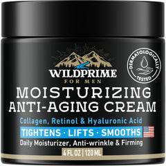 WildPRIME crema hidratante para hombre; uso diario para piel suave y nutrida.
