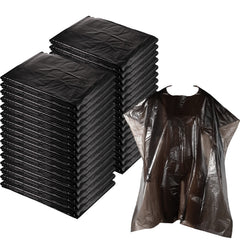 Capa WILLBOND negra de salón desechable en plano protege la ropa durante el peinado