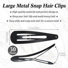Willbond clip metálico grande de 3.1 pulgadas para moños y coletas.