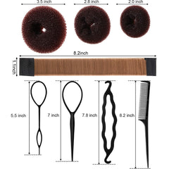 Willbond donas de pelo tamaño mediano para estilos elegantes