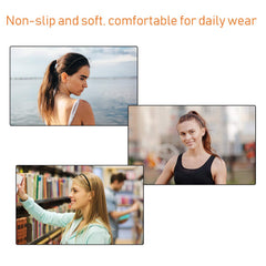 Headbands delgados WillBond translúcidos, look neutro para entrenamientos y maquillaje.