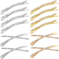 WillBILL? WillBOND pinza cristal forma X oro, brillo radiante para peinado de boda.