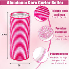 Rodillos WILLBOND rosa claro para volumen duradero en cabello largo