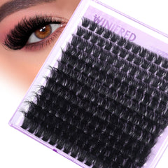 Winifred pestanas clusters 180pcs con curvatura D para volumen intenso