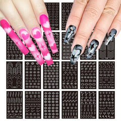 Winthrop plantillas para uñas con estrellas y luna, ideal para diseños llamativos en casa.