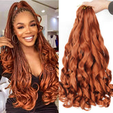 WIPPORYA cabello rizo francés jengibre para trenzas de 24 pulgadas