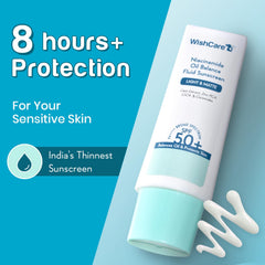 WishCare protector solar SPF50 PA++++, protección de amplio espectro.