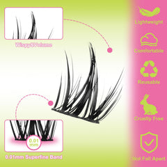 WiWiLINK Pestañas Clusters dramáticas 14-16 mm para cosplay
