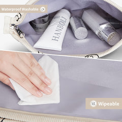 WLLWOO bolsa de maquillaje con cierre resistente para acceso rápido y seguro.