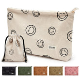 WLLWOO bolsa de maquillaje dos piezas en pana, ideal para viajes y organización.