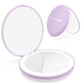 Espejo WOBSION de bolso 1x/10x iluminado para detalle facial.
