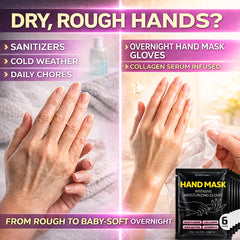 Wonder Family mascarilla-manos-colageno: tratamiento intensivo para manos secas y agrietadas.
