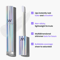 Wonderskin Brillo labial hidratante para labios suaves y con brillo claro