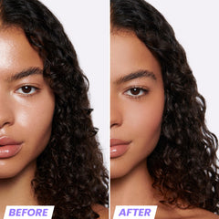 Difuminado de poros con Wonderskin FYP Powder en piel de tono medio.