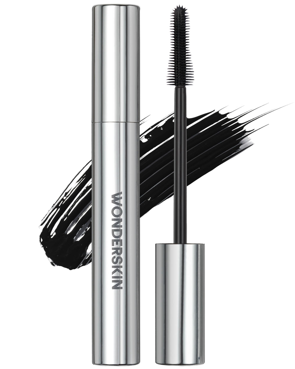 Wonderskin Mascara empaque frontal, diseño compacto para llevar en la bolsa