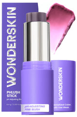 Wonderskin stylo blush pH actif, application nette et fraîche sur les joues.