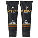Woodys 2 en 1 para barba, botella frontal, uso diario.