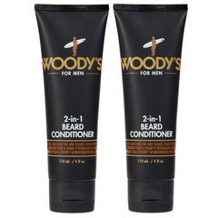 Woodys 2 en 1 para barba, botella frontal, uso diario.
