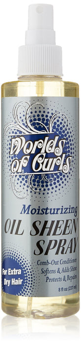 Worlds Of Curls botella brillo aceite: acondiciona y aporta suavidad