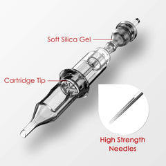 Wormhole Tattoo cartuchos agujas 1209RL, membrana anti-retorno para tinta estable