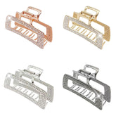 Pinzas Wortl para cabello cuadradas grandes con cristales, sujeción estable para todo tipo de cabello.