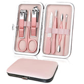 WOXVM conjunto de manicura premium 7 en 1 con estuche de lujo, ideal para viajes y uso diario.
