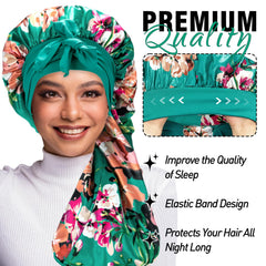 WOZUTUNT bonet seda con impresión floral suaviza el cabello mientras descansas