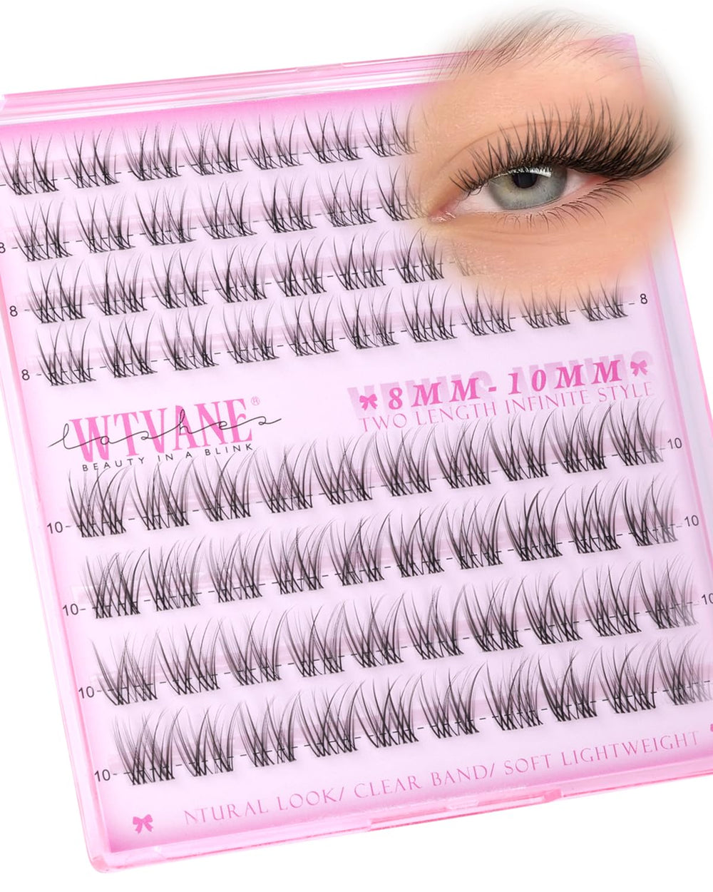 Pestañas wtvane: conjuntos efecto sutil 8-10mm para look natural diario.