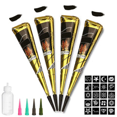 La marca wumawu utiliza conos de pasta negra para tatuajes temporales duraderos.