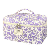 WYJ bolso maquillaje acolchado floral grande, ideal para viaje y organización.