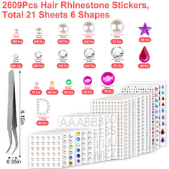 Gemas para cabello XANGNIER - cristales claros para brillos suaves
