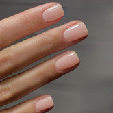 XCREANDO uñas postizas rosa claro corto cuadrado para uso diario sin esfuerzo.