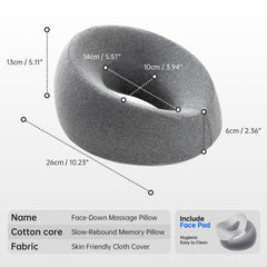 Cojín Xiaomubiao rostro hacia abajo, ideal para mesa de masajes y espalda relajada.