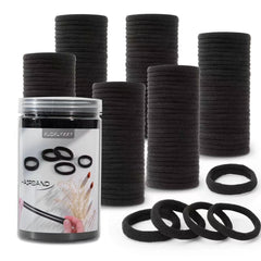 XLQXLYXXY pack-200-piezas gomas cabello negras, ideal para repuestos duraderos