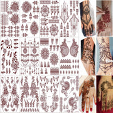 Xmasir henna: diseños variados para manos y rostro, look temporal.