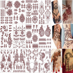 Xmasir henna: diseños variados para manos y rostro, look temporal.
