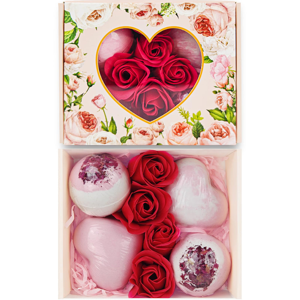XmtJXn bombas de baño San Valentín con corazón para un baño romántico