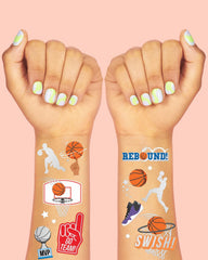 Tatuaje temporal xo Fetti baloncesto metalizado, resistente al agua