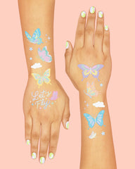 xo, Fetti tatuajes corazones pastel foil, perfecto para regalos y sorpresas.