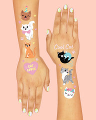 Tatuajes de gatos para fiestas de xo-fetti con diseños únicos.