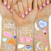 Tatuajes iridiscentes de zapatillas suaves de xo Fetti para dormir, decoración divertida y duradera.