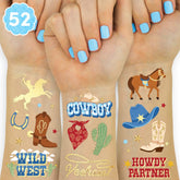 Tatuajes xo Fetti sombrero vaquero dorado para fiestas temáticas.