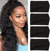 XTREND diadema ancha bohemia negra para deporte al aire libre y sudor absorbente