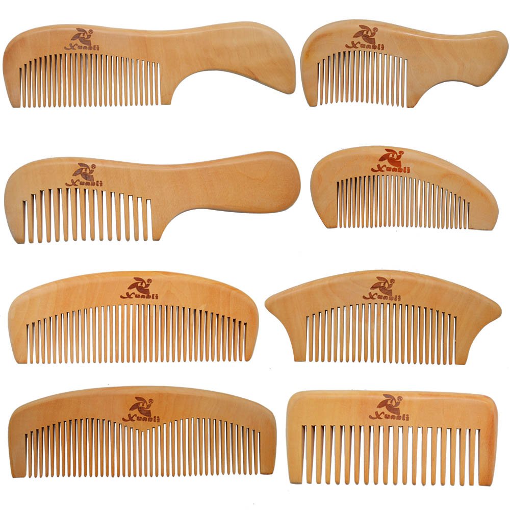 Xuanli juego 8 peines madera: conjunto familiar suave y duradero.