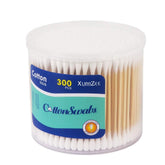 Xumzee bastoncillos de algodón 300ud con bambú, higiene diaria segura y biodegradables.