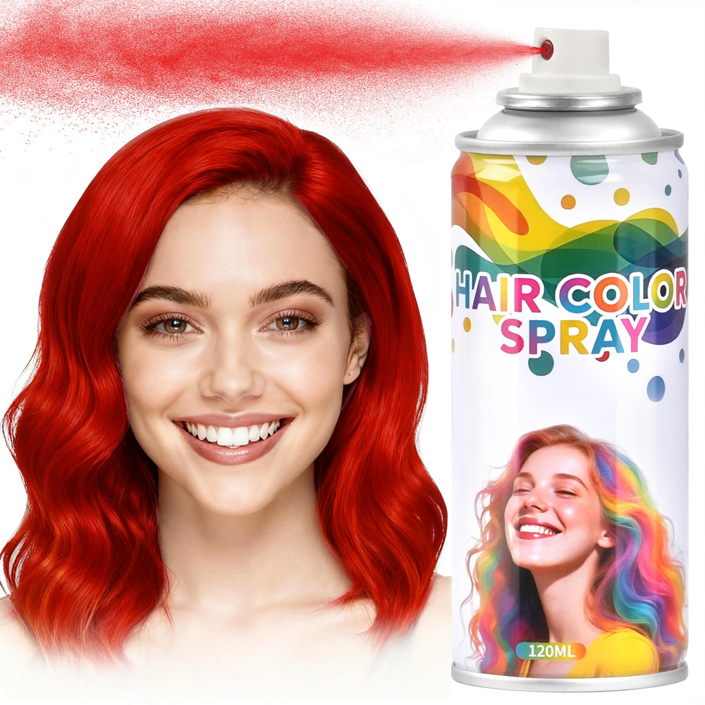 Yabacado spray rojo para cabello, botella visible, color temporal para looks audaces.