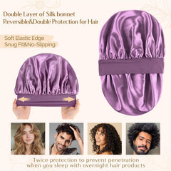 Yanibest bonete satén dormir, ajuste cómodo para todas las tallas, morado.