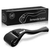 Derma Roller 540 de YANVIPERISK, acero inoxidable negro, cuidado facial diario.